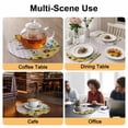 thumbnail image 2 of Sunflower Round 13 Inch Placemats Set of 4, Summer Botanical Yellow Floral Purple Plaid HeatResistant Non Slip Place Mats for Dining Table, Wipeable Braided Kitchen Table Mats for Housewarming, 2 of 9