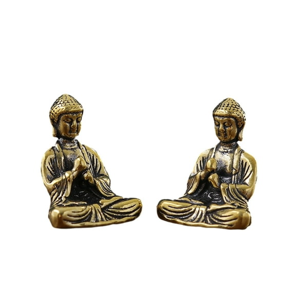 lanema 10-Pieces/set Mini Sakyamuni Buddhas Statue Brass Figurine Ornament Gift Choice