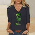 thumbnail image 2 of Saint Patricks Day Shirt Funny,Spring Tops for Women Work Womens Graphic T Shirts V Neck Plus Size Blouses for Women Dressy Womens Short Sleeve Blouses Cotton items, 2 of 5