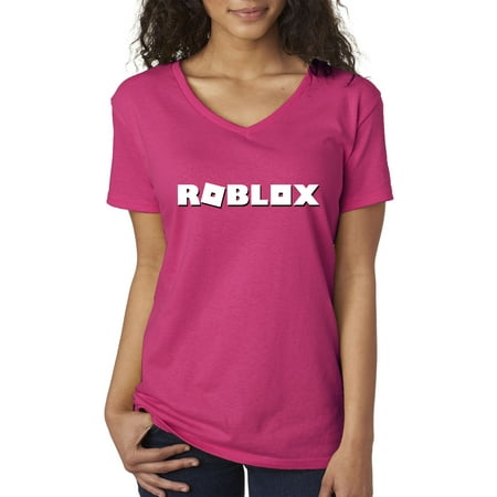 New Way New Way 923 Women S V Neck T Shirt Roblox Logo Game - new roblox logo small