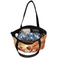 thumbnail image 5 of Independence Day Canvas Leather Mix Handbag - Stylish Twill Sponge Jeanette Hand-Held Purse, 30x10.5x39cm/11.8x4.1x15.4in, 5 of 5
