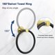 thumbnail image 5 of Toallero de baño, accesorios de hardware de baño, toallero de baño de acero inoxidable grueso, colgador de toallas redondo moderno montado en la pared (negro y dorado), 5 of 5
