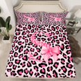 thumbnail image 2 of Manfei Kawaii Initial S Letter Bed Sheets, Leopard Cheetah Print King Sheets, Teens Kids Girls Women Sheet Set, Microfiber Bedroom Decor, 4pcs, 2 of 7