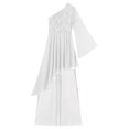 thumbnail image 4 of iiniim Liturgical Dance 2pcs Outfits for Womens Worship Dress Sheer Lace Praise Dance Tunic Overlay Ivory XXL, 4 of 7