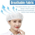 thumbnail image 3 of MANJIAMEI Mesh Waiter Chef Caps 5PCS Unisex Elastic Catering Waitress Hats Restaurant Kitchen Cooking Hats Workshop Hair Net,White, 3 of 5