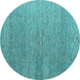 thumbnail image 1 of Ahgly Company Indoor Round Abstract Light Blue Modern Area Rugs, 6' Round, 1 of 4