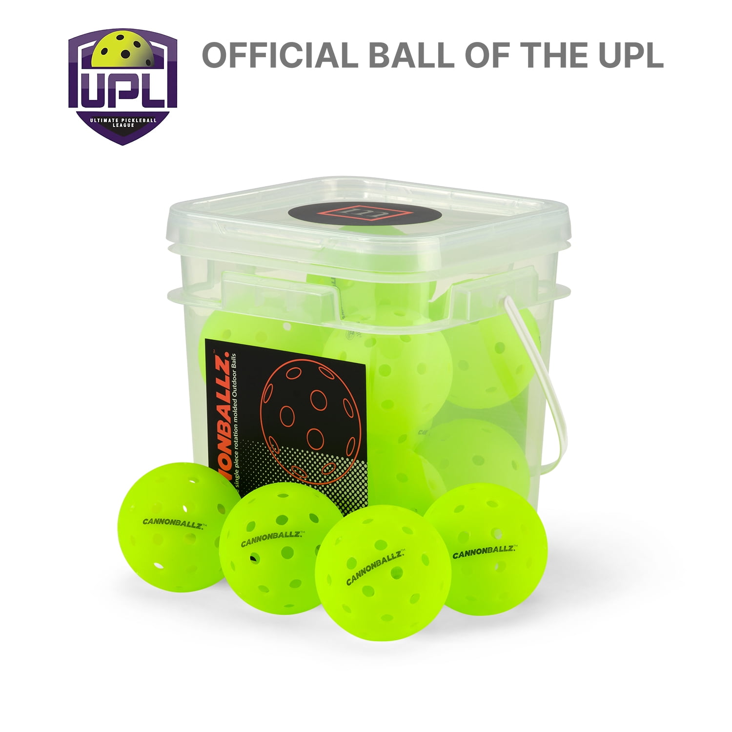 Cannonballz 40-Hole Outdoor Pickleballs, 10 Pack, Official Ball of the UP