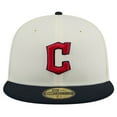 thumbnail image 2 of Men's New Era Cream Cleveland Guardians Chrome 59FIFTY Fitted Hat, 2 of 6