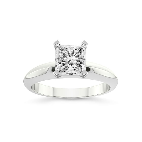 3 Carat IGI Certified Princess Shape Lab Grown Diamond Engagement Ring | 14K White Gold |Eloise Solitaire Knife Edge Lab Diamond Ring | FG-VS1-VS2 Quality Friendly Diamonds