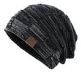 thumbnail image 2 of LIZUOJUN Under $3 Beanie Hats for Women Fashion Mixed Color Fleece Lined Knit Skull Cap Warm Stretchy Winter Cold Weather One Size Navy, 2 of 3