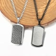 thumbnail image 4 of Hermah Dog Tag Pendant Necklace for Men Black Silver Color Cuban Chain, 4 of 5