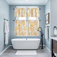 thumbnail image 6 of Yellow Coral Gradient Summer Beach Curtain Tier and Valance Set 3 Piece, Nautical Coastal Ocean Life 3-inch Rod Pocket Window Tier Curtains Valance for Kitchen Living Room, 6 of 9