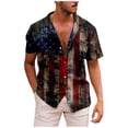 thumbnail image 1 of New American Independence Day Short Sleeve Shirt Printed Men's Casual Beach Top Summer2XL, 1 of 5
