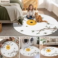 thumbnail image 5 of Bees Branches Round Area Rug 3Ft Washable Small Circle Rugs for Kitchen Entryway, Farmhouse Spring Botanical Watercolor Non-Slip Carpet Floor Mats Indoor Outdoor Carpet Runner Aesthetic Home Decor, 5 of 8