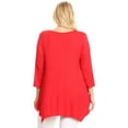 thumbnail image 4 of Women's Plus size Knit Tunic Tops Asymmetrical 3/4 Sleeve V-Neck Flowy Blouse, 4 of 5