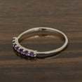 thumbnail image 3 of 0.70 Ctw Round Shape Amethyst 925 Sterling Silver Seven Stone Women Stackable Rings, 3 of 7