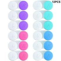 Contact Lens Cases 12 Pack, Left/Right Eyes Colorful Box Holder Container Soak Storage Kit for Travel & Home