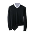 thumbnail image 4 of YMNXA Mens Sweaters Long Sleeve V Neck Solid Color Knitted Fashion Comfortable Top For Casual Daily Wear Black S, 4 of 4
