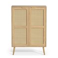thumbnail image 3 of Eumyviv Rattan Storage Cabinet, Mid Century Tall Sideboard for Living Room Dining Room, Oak GN003, 3 of 12