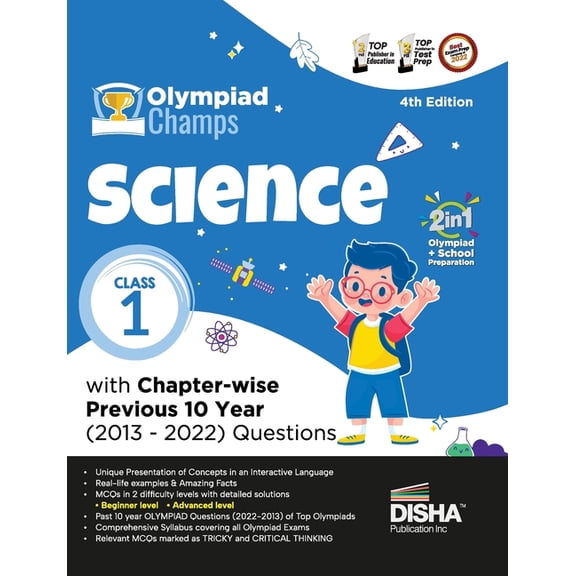 Olympiad Champs Science Class 1 with Chapter-wise Previous 10 Year (2013 - 2022) Questions 4th Edition Complete Prep Gui, (Paperback)
