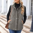 thumbnail image 2 of CHUMUD Women's Puffer Vest Lightweight Quilted Stand Collar Sleeveless Jackets Fall Winter 2025 Button Zip Up Padded Coat, 2 of 7