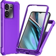 For Blu View Speed Ultra 5G B1660V Case with Screen Protector Phone Case Front Back Full Body Protective Soft TPU Military Grade Shockproof Cover - Purple