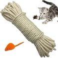 thumbnail image 1 of 6mm Natural Sisal Rope Replacement Old Rope Ideal Accessory To Replace Cat Tree Posts, Toy Included (30m, White), 1 of 5