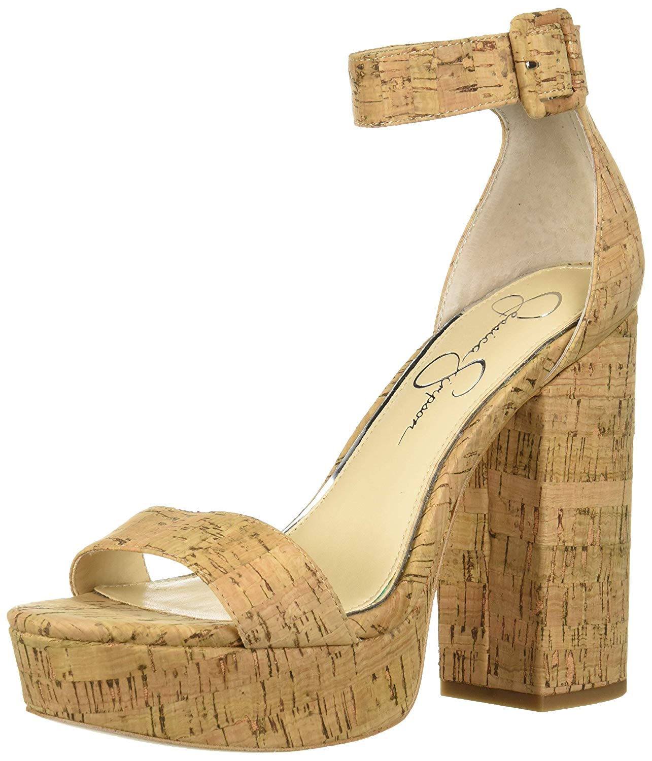 Jessica Simpson Caiya Natural Heeled Open Toe Cork Platform Sandals (9) -  Walmart.com
