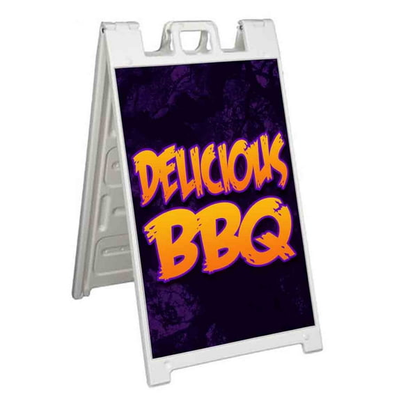 Delicious BBQ (24" X 36") Standard A-Frame Signicade, Includes Decal Applied To Stand