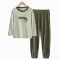 thumbnail image 6 of NOLDARES Toddler Boys Clothes Dinosaur Print 6 12 18 24 Months 3T 4T Outfits Long Sleeve Pullover Jogger Pant 2PC Sets Size:5-6 Y,Green, 6 of 6