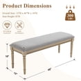 thumbnail image 2 of Dayalane 46'' French Country Wooden Entryway Bench, Linen Upholstered Entryway Shoe Rack Bench with Nailhead Trim for Kitchen Bedroom Indoor and Hallway, Grey, 2 of 11