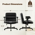 thumbnail image 6 of Falvinoryn 25.6" Wide Seat Office Chair, High Back Ergonomic Task Chair with Padded Adjustable Armrests and Double Cushion, Swivel Home Office Desk Chair for Office, Bedroom (Black), 6 of 10