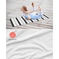 thumbnail image 4 of Black Grey Stripes Yoga Towel for Hot Yoga Non Slip, White Striped Vertical Modern Geometric Yoga Mat Towel Absorbent Yoga Sweat Towels Microfiber Hot Yoga Blanket for Bikram Pilates 26"x70", 4 of 7