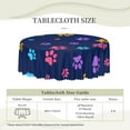 thumbnail image 6 of ZNDUO Cute Pet Dog Cartoon Paw Pattern Round Tablecloth, Anti-fouling and Anti-wrinkle Washable Polyester Table Cloth, 60 inch, 6 of 8