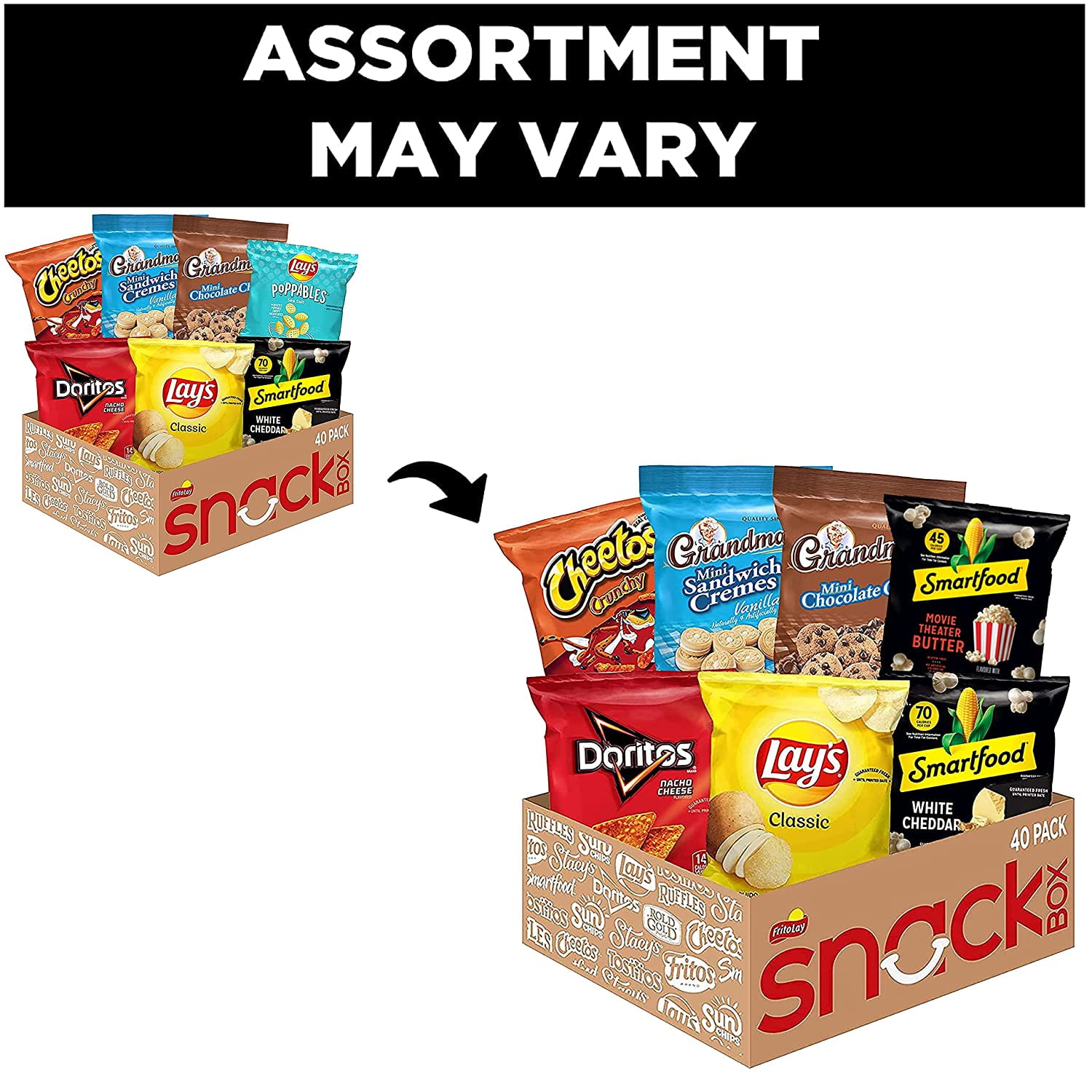 Frito-Lay Ultimate Snack Time Mix Snacks Variety Pack Chips and Cookies, 1oz Bags, 40 Count Multipack