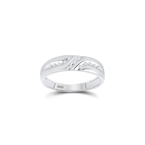 FB Jewels 10kt White Gold Mens Round Channel-set Diamond Triple Row Wedding Band Ring 1/8 Cttw