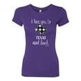 thumbnail image 2 of Wild Bobby, I Love You To Texas And Back Plaid Pop Culture Womens Slim Fit Junior Tee, Purple Rush, 2XL, 2 of 3