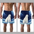 thumbnail image 3 of luoweisi Men's Beach Shorts Quick Dry Swim Trunks with Mesh Lining Galaxy Polar Bear M, 3 of 5