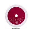 thumbnail image 3 of RKZDSR 24.4 Inch Rustic Red Knit Christmas Tree Skirt – Soft Plush Xmas Collar for Holiday Decor, Cozy Knitted Mat Fits Small Trees, Perfect for Home/Party Festive Decoration, 3 of 7
