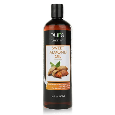 Sweet Almond Oil Triple AAA+ Grade Quality Hexane Free For Hair For Skin and For Face - 100% Pure - Cold Pressed - 16 fl oz Pure by Rachelle Parker Sweet Almond Carrier