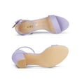 thumbnail image 5 of BLISSFUL STEP Women's Shoes Ankle Strap Block Heel Buckle Open Toe Sandals Light Purple 11, 5 of 8