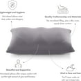 thumbnail image 3 of Premium Microbead Bed Pillow, Small Extra Fluffy But Supportive - Ultra Comfortable Sleep with Silk Like Anti Aging Cover 85% spandex/ 15% nylon Breathable, Cooling Dark Grey, 3 of 9
