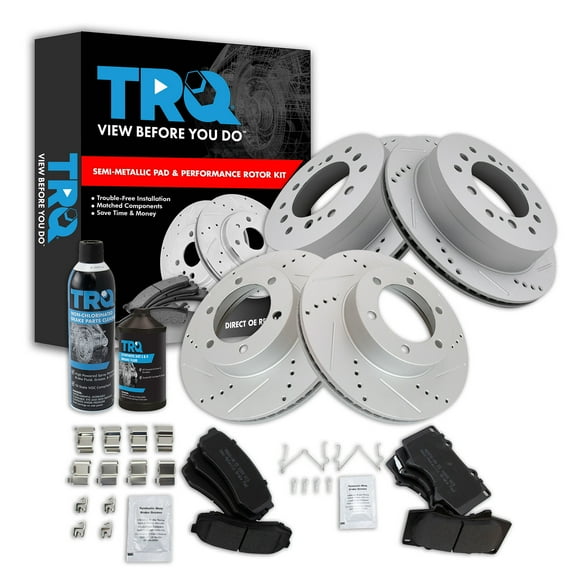 TRQ Performance Front and Rear Brake Pad & Rotor Kit BKA45673 Fits Select 2003-2007 Toyota Sequoia
