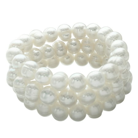 Honora Set of 3 10-11 mm Freshwater Pearl Bead Bracelets