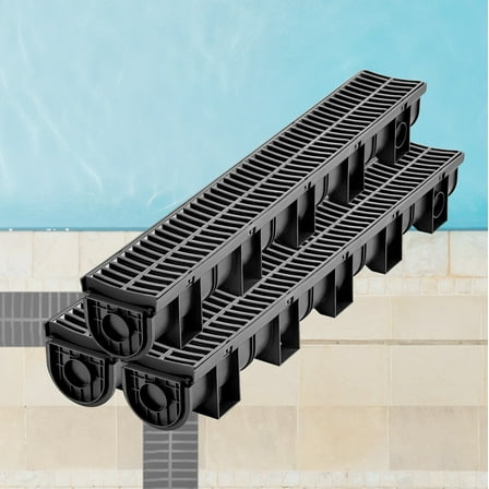 ZOPan Drainage Trench Driveway Channel Drain Kit Plastic Grate-5.8"x5.2"-3 Pack, Material- HDPE Plastic