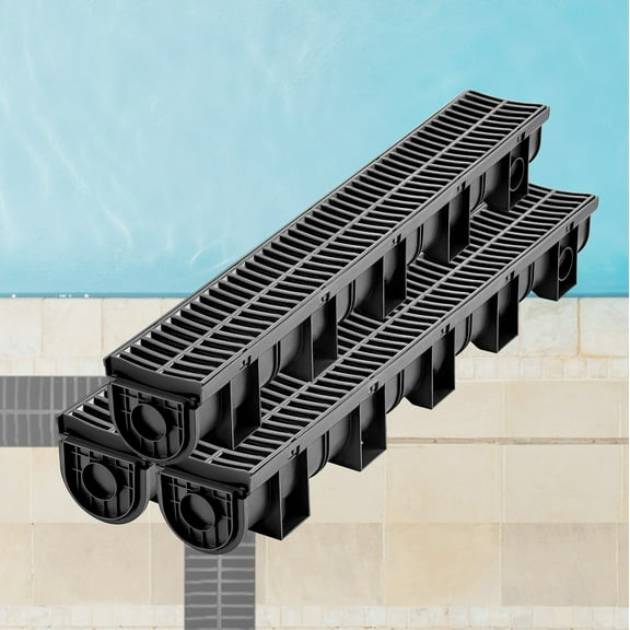 ZOPan Drainage Trench Driveway Channel Drain Kit Plastic Grate-5.8"x5.2"-3 Pack, Material- HDPE Plastic