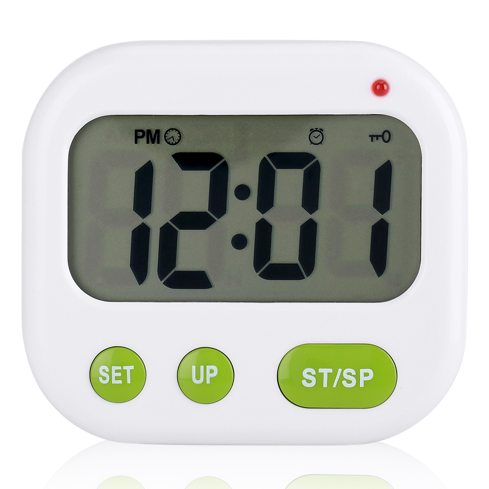 OTVIAP Music/Vibration Digital LCD Alarm Clock Electronic Kitchen Timer