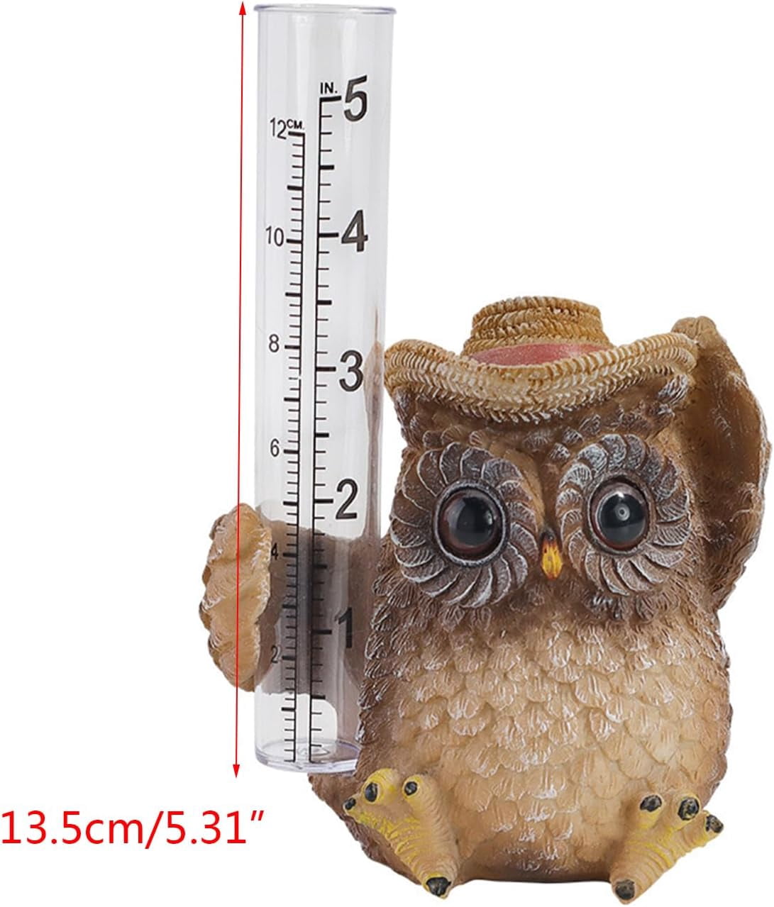 Melvexa Outdoor Rain Gauge Garden-Patio Yard Ornament with Tube Bridge Collection Owl Raingauge Yard Decoration(2PC))