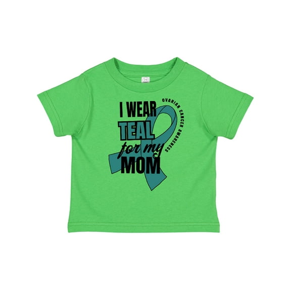 Inktastic I Wear Teal For My Mom Ovarian Cancer Awareness Boys or Girls Toddler T-Shirt