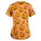thumbnail image 3 of Plus SizePrinted Scrub Working Uniform Tops For Women's Cross V-Neck Halloween Print Short Sleeve Fun T-Shirts Workwear Tee With Pockets, 3 of 4